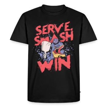 Pickleball Serve Smash Win - T-shirt Premium bio Homme - noir - Devant - Nico (187cm)