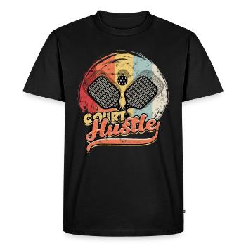Pickleball Court Hustler - Men's Premium Organic T-Shirt - black - Front - Nico (187cm)