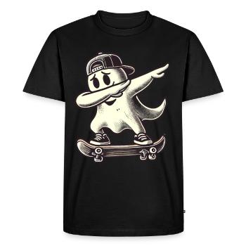 Skateboaring Dabbing Ghost Skateboard Dab - Men's Premium Organic T-Shirt - black - Front - Nico (187cm)