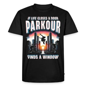 Parkour Parkour Runners - Men's Premium Organic T-Shirt - black - Front - Nico (187cm)