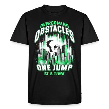 Parkour Parkour Runners Overcoming obstacles - Men's Premium Organic T-Shirt - black - Front - Nico (187cm)