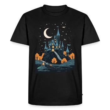 Château hanté effrayant Château hanté magique - T-shirt Premium bio Homme - noir - Devant - Nico (187cm)