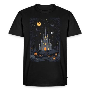 Château hanté effrayant Château hanté magique - T-shirt Premium bio Homme - noir - Devant - Nico (187cm)