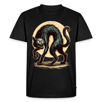diy haCreepy Cat Black Witch Cat Hallowee - T-shirt Premium bio Homme - noir - Devant - Nico (187cm)