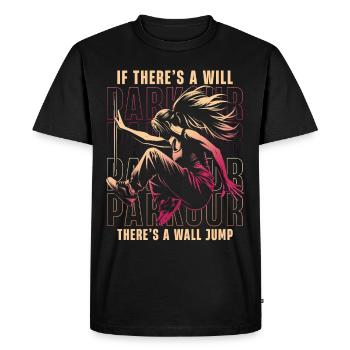 Parkour If there's a will there's a wall jump - Men's Premium Organic T-Shirt - black - Front - Nico (187cm)