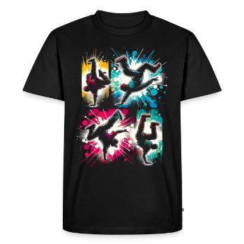 Breakdance Breakdance B-boy Cascadeur Danseur de rue - T-shirt Premium bio Homme - noir - Devant - Nico (187cm)