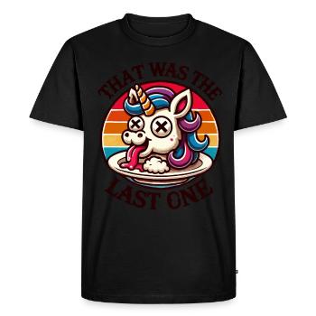 licorne drôle disant humour noir plus drôle - T-shirt Premium bio Homme - noir - Devant - Nico (187cm)