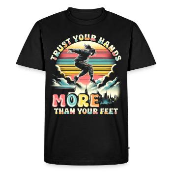 Parkour Parkour Runners - Men's Premium Organic T-Shirt - black - Front - Nico (187cm)