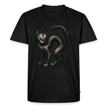 Chat Sorcière Magique Chat Horreur Horrible - T-shirt Premium bio Homme - noir - Devant - Nico (187cm)