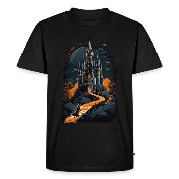 Château hanté effrayant Château hanté magique - T-shirt Premium bio Homme - noir - Devant - Nico (187cm)
