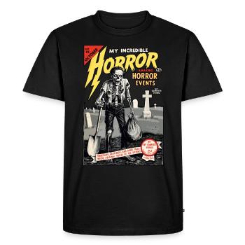 Couverture de bande dessinée drôle style vintage rétro - T-shirt Premium bio Homme - noir - Devant - Nico (187cm)
