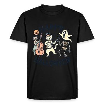 Merry Holiday Cat Funny Cats Party - Men's Premium Organic T-Shirt - black - Front - Nico (187cm)