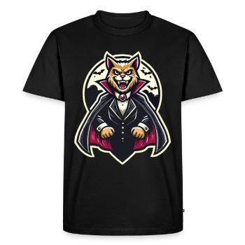 Chat vampire Chat d’Halloween mignon - T-shirt Premium bio Homme - noir - Devant - Nico (187cm)