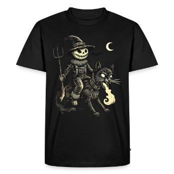 Creepy Devil Cat Dark Cat Rider - T-shirt Premium bio Homme - noir - Devant - Nico (187cm)