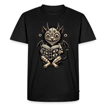 Chat Démons Magiques Horreur Chat - T-shirt Premium bio Homme - noir - Devant - Nico (187cm)