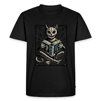 Chat effrayant Mage Chat gothique noir - T-shirt Premium bio Homme - noir - Devant - Nico (187cm)