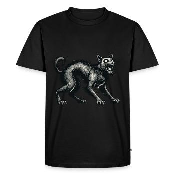 Chat sorcière noir effrayant Chat effrayant - T-shirt Premium bio Homme - noir - Devant - Nico (187cm)