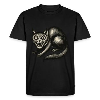 Chat Sorcière Magique Chat Horreur Horrible - T-shirt Premium bio Homme - noir - Devant - Nico (187cm)