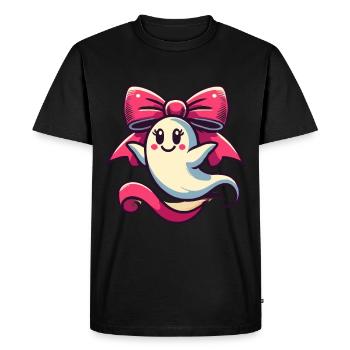Mignon Halloween fantôme Geiser fille - T-shirt Premium bio Homme - noir - Devant - Nico (187cm)