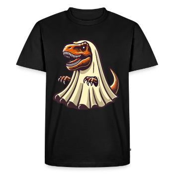 Mignon Dinosaure Fantôme Drôle T-Rex - T-shirt Premium bio Homme - noir - Devant - Nico (187cm)