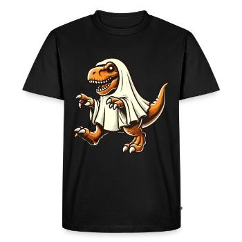 Mignon Dinosaure Fantôme Drôle T-Rex - T-shirt Premium bio Homme - noir - Devant - Nico (187cm)
