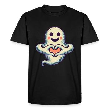 Mon Halloween Boo Mignon Amour Fantôme - T-shirt Premium bio Homme - noir - Devant - Nico (187cm)