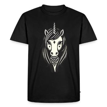 Idée de costume de licorne gothique effrayante Saison effrayante - T-shirt Premium bio Homme - noir - Devant - Nico (187cm)