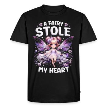 Fairy Fairycore A fairy stole my heart - Men's Premium Organic T-Shirt - black - Front - Nico (187cm)