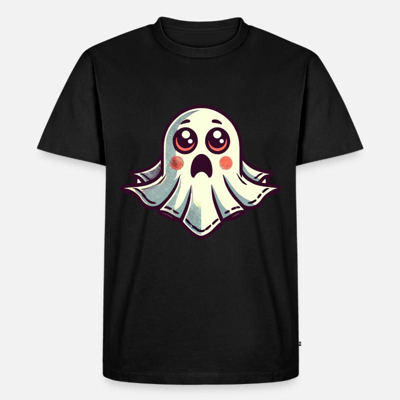 Scared Ghost Funny Ghost Design - Men's Premium Organic T-Shirt - black