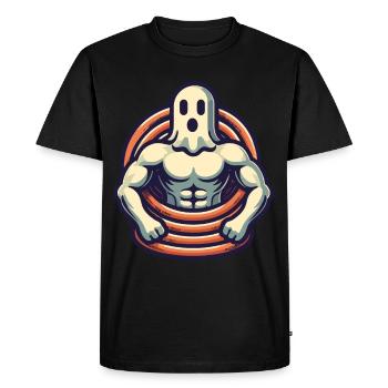 Bodybuilding Ghost Funny Gym Ghost - Men's Premium Organic T-Shirt - black - Front - Nico (187cm)