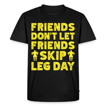 Fitness Motivation Bodybuilder Don ́t Skip Leg Day - T-shirt Premium bio Homme - noir - Devant - Nico (187cm)