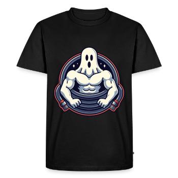 Bodybuilding Ghost Funny Gym Ghost - Men's Premium Organic T-Shirt - black - Front - Nico (187cm)