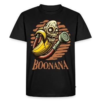Drôle Banane Zombie Banane Boonana Halloween - T-shirt Premium bio Homme - noir - Devant - Nico (187cm)