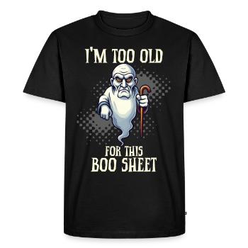 Grumpy Boo Sheet Ghost Funny Saying Design - Men's Premium Organic T-Shirt - black - Front - Nico (187cm)