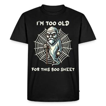 vieux Boo feuille drôle dire Design - T-shirt Premium bio Homme - noir - Devant - Nico (187cm)