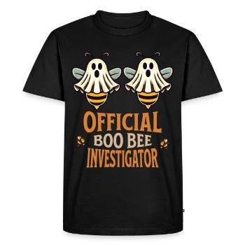 offizieOfficial Bee Examiner Humor Saying - Men's Premium Organic T-Shirt - black - Front - Nico (187cm)