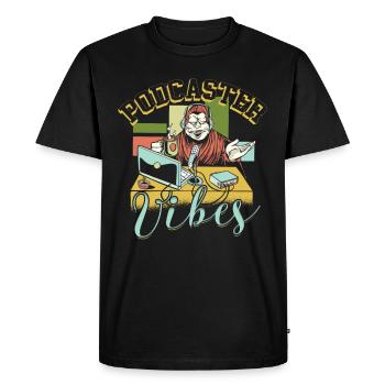 Podcast Podcaster Vibes Podcasting - Men's Premium Organic T-Shirt - black - Front - Nico (187cm)