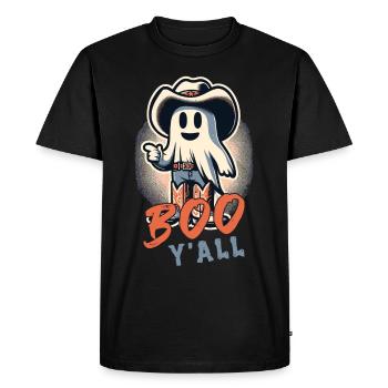 Boo Y’all Cowboy Fantômes Bonne Humeur Fantômes - T-shirt Premium bio Homme - noir - Devant - Nico (187cm)