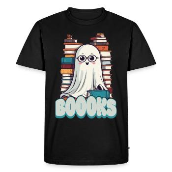 Mignon Amateur de Livres Fantôme - T-shirt Premium bio Homme - noir - Devant - Nico (187cm)