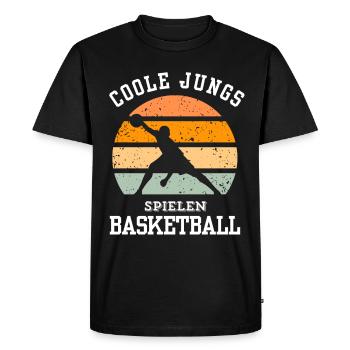 Basketball Tshirt B-Ball Dunking Rebound Player - Men's Premium Organic T-Shirt - black - Front - Nico (187cm)