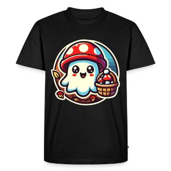 Cueilleur de champignons Ghost Ghost Mushroom Lover - T-shirt Premium bio Homme - noir - Devant - Nico (187cm)