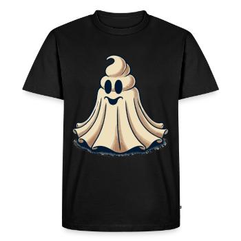 Drôle Caca Pile Ghost Bull Feuille Caca - T-shirt Premium bio Homme - noir - Devant - Nico (187cm)