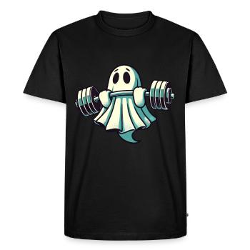 Bodybuilding Ghost Funny Gym Ghost - Men's Premium Organic T-Shirt - black - Front - Nico (187cm)