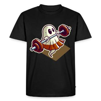 Bodybuilding Ghost Funny Gym Ghost - Men's Premium Organic T-Shirt - black - Front - Nico (187cm)