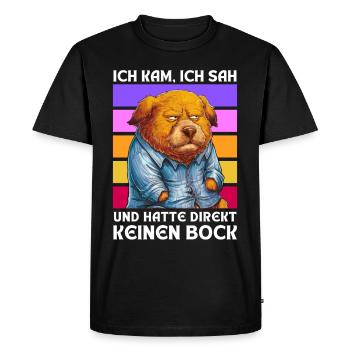 Funny Gift Bear Funny Humor Lazy Fun - Men's Premium Organic T-Shirt - black - Front - Nico (187cm)