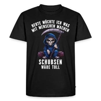 Ironie coquine Travail drôle Sarcasme drôle Antisocial - T-shirt Premium bio Homme - noir - Devant - Nico (187cm)
