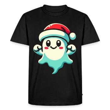 Cute Christmas Ghost Funny Halloween - Men's Premium Organic T-Shirt - black - Front - Nico (187cm)