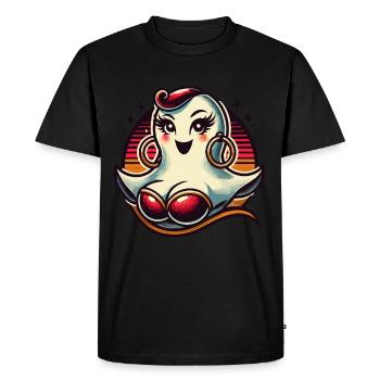 Drôle Glamour Goule Flashy Halloween - T-shirt Premium bio Homme - noir - Devant - Nico (187cm)