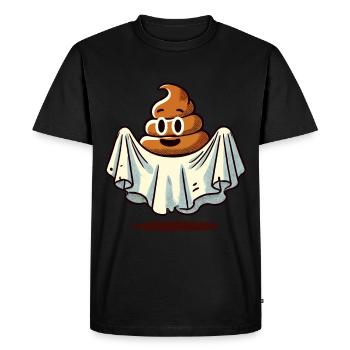 Drôle Caca Pile Ghost Bull Feuille Caca - T-shirt Premium bio Homme - noir - Devant - Nico (187cm)