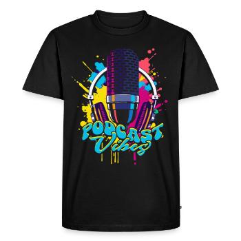 Podcast Vibes Podcaster Podcasting - Men's Premium Organic T-Shirt - black - Front - Nico (187cm)